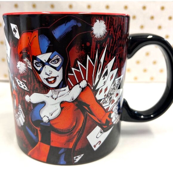 Harley Quinn 20 Oz Ceramic Mug By DC Comics Dishwasher & Microwave Safe Red & - Picture 1 of 4